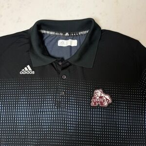 Adidas Mississippi State Bulldogs Polo Mens XL Black Hail State Logo Excellent